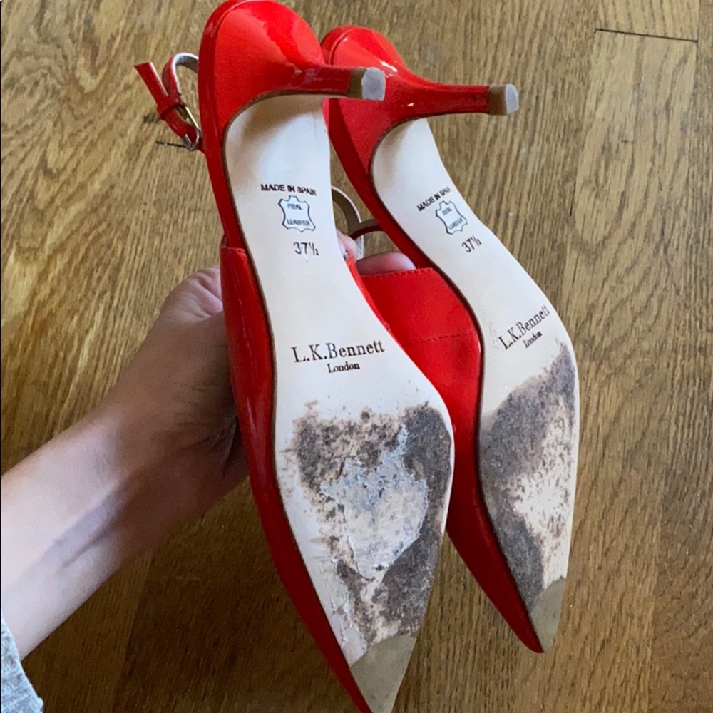 L.K. Bennett Patent Red Pumps - Picture 3 of 5